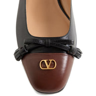 Valentino Garavani Du Roi Leather Ballet Flats - Black
