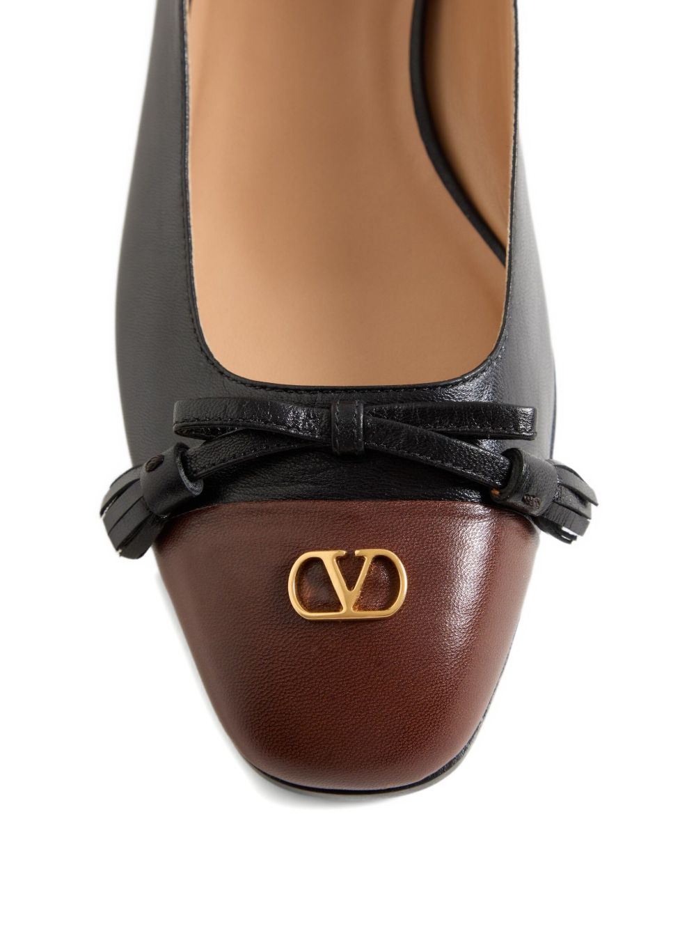Valentino Garavani Du Roi Leather Ballet Flats - Black