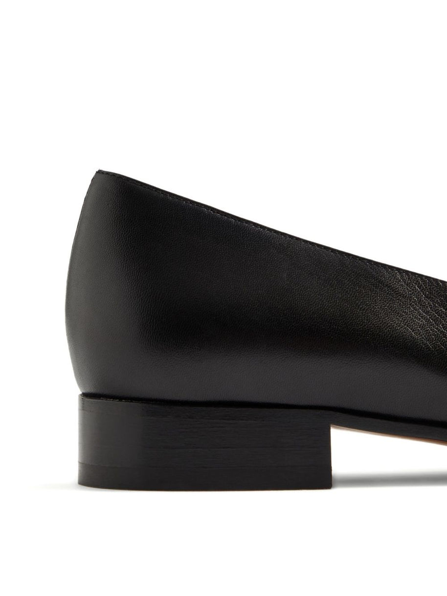 Valentino Garavani Du Roi Leather Ballet Flats - Black