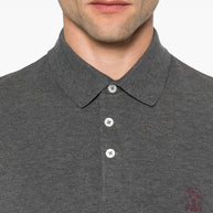 Brunello Cucinelli Logo Cotton Polo Shirt - Grey