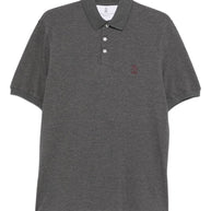 Brunello Cucinelli Logo Cotton Polo Shirt - Grey