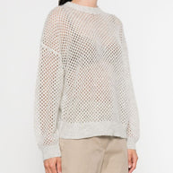 Brunello Cucinelli Wool open-knit sweater - Grey