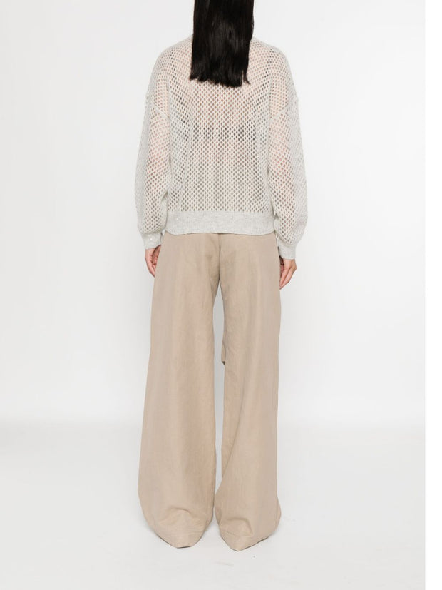 Brunello Cucinelli Wool open-knit sweater - Grey