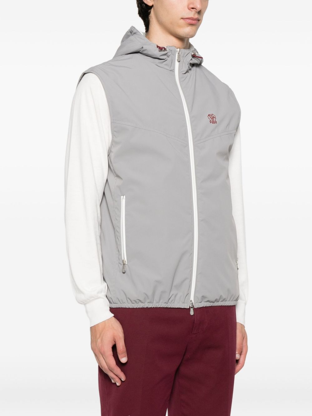 Brunello Cucinelli Nylon Down Vest - Grey