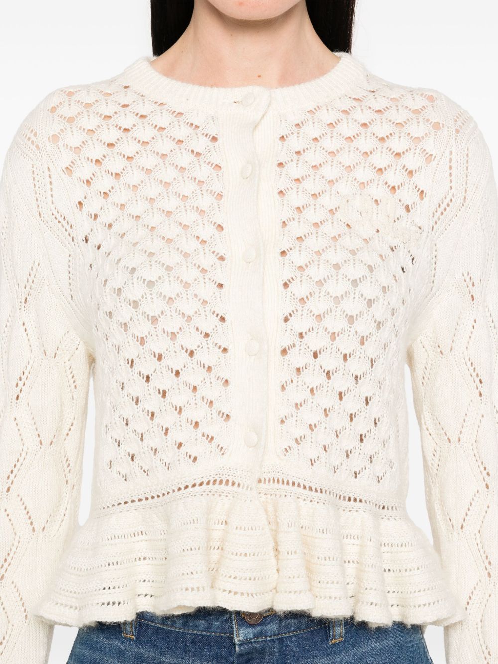 Chloé Wool And Silk Cardigan White
