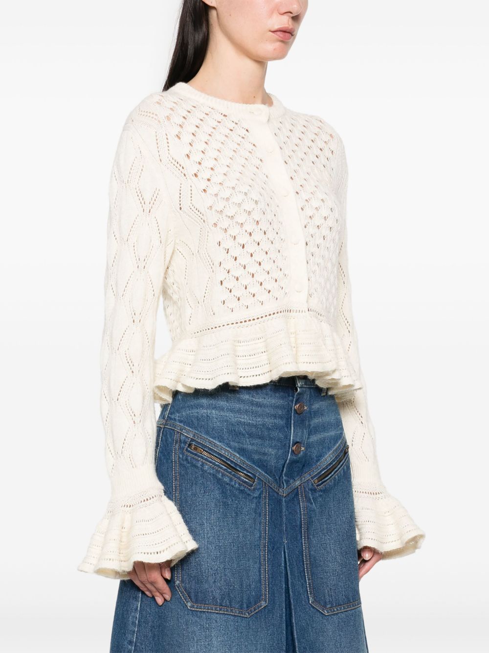 Chloé Wool And Silk Cardigan White