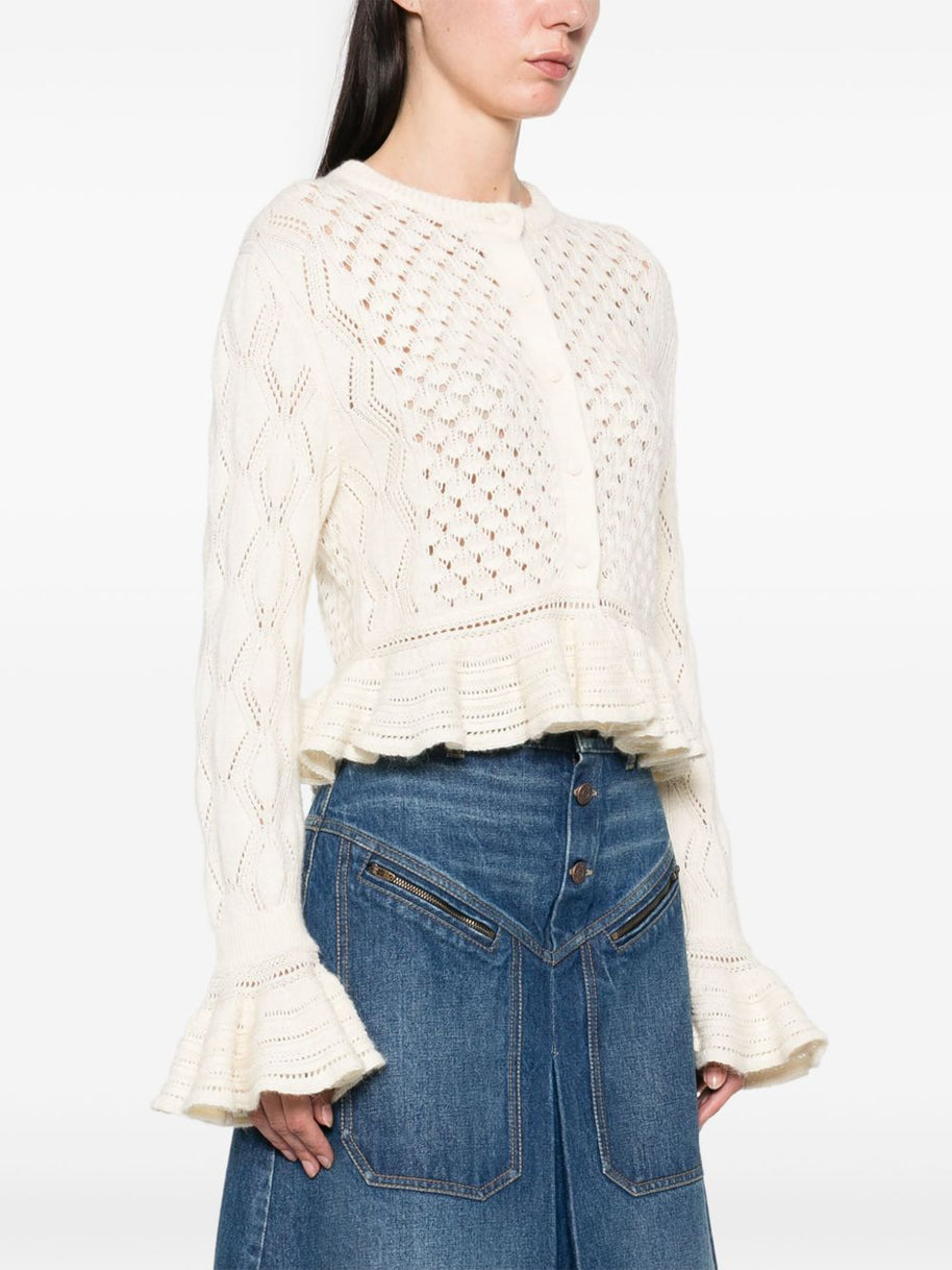 Chloé Wool And Silk Cardigan - White