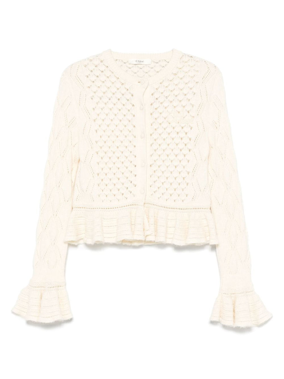 Chloé Wool And Silk Cardigan - White