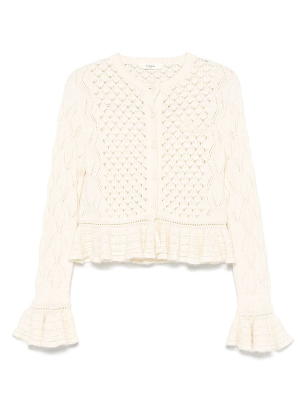 Chloé Wool And Silk Cardigan White