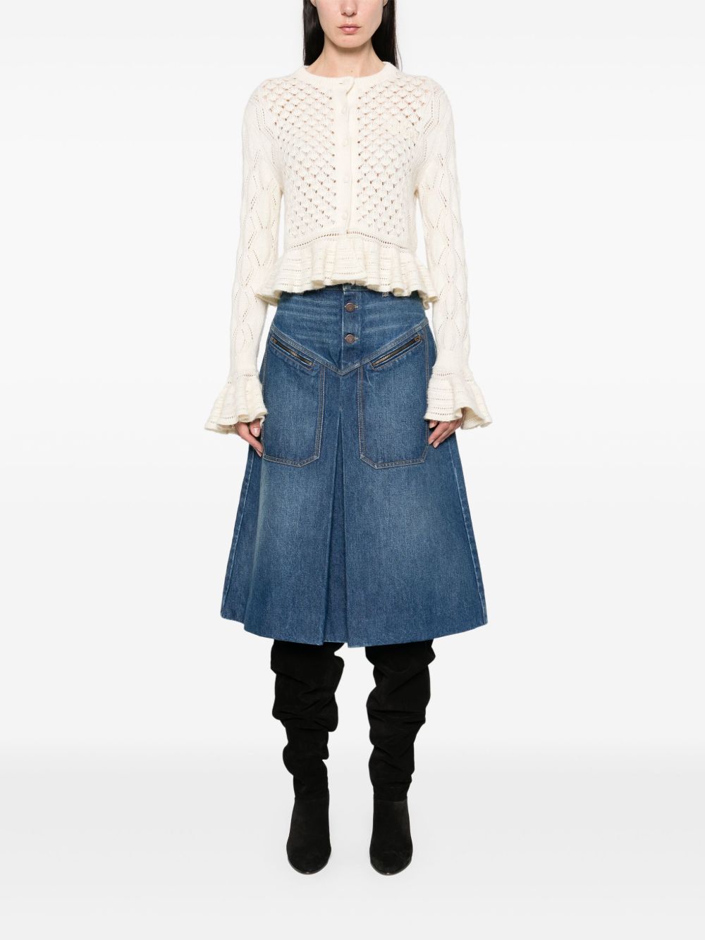 Chloé Wool And Silk Cardigan White