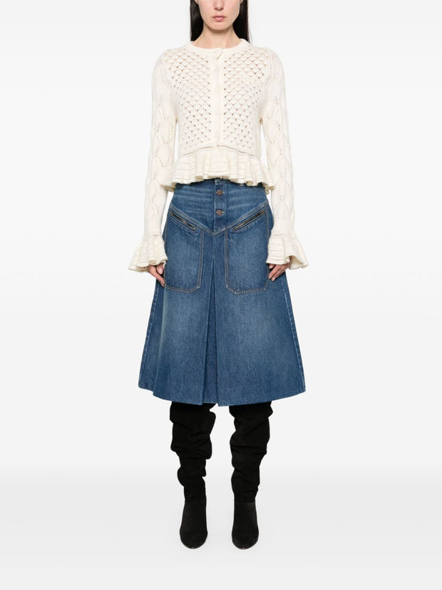 Chloé Wool And Silk Cardigan - White