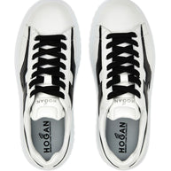 HOGAN PRE H-Stripes Leather Sneakers - Black