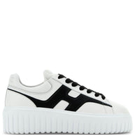 HOGAN PRE H-Stripes Leather Sneakers - Black