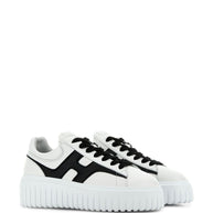 HOGAN PRE H-Stripes Leather Sneakers - Black