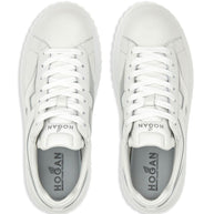 HOGAN PRE H-Stripes Leather Sneakers - Silver