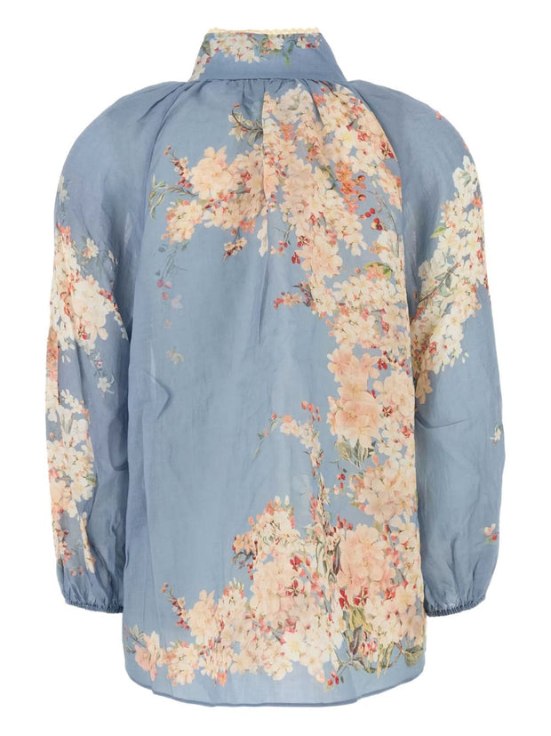 Zimmermann Cascadian Printed Blouse - Clear Blue