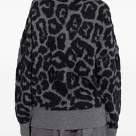 Stella McCartney Wool Leopard Print Sweater - Black