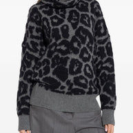Stella McCartney Wool Leopard Print Sweater - Black
