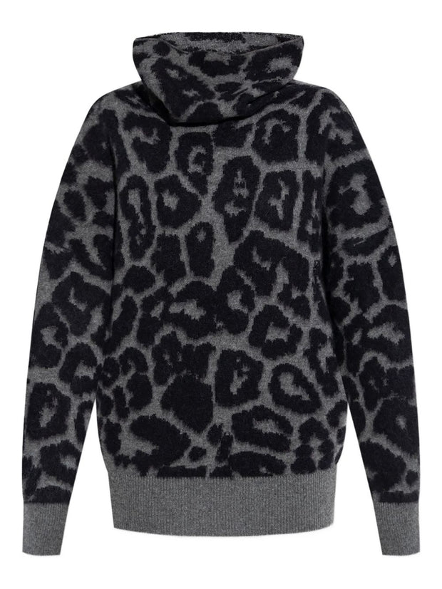 Stella McCartney Wool Leopard Print Sweater - Black