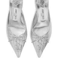 Jimmy Choo Scarlett 50 Leather Mules - Silver