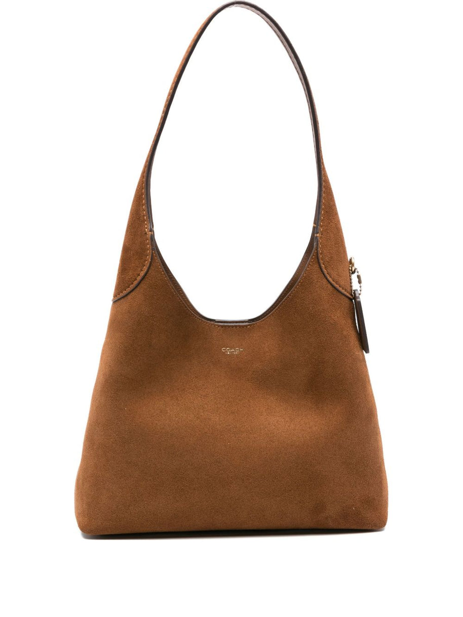 Coach Brooklyn 28 Suede Leather Hobo Bag - Leather Brown