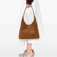 Coach Brooklyn 28 Suede Leather Hobo Bag - Leather Brown
