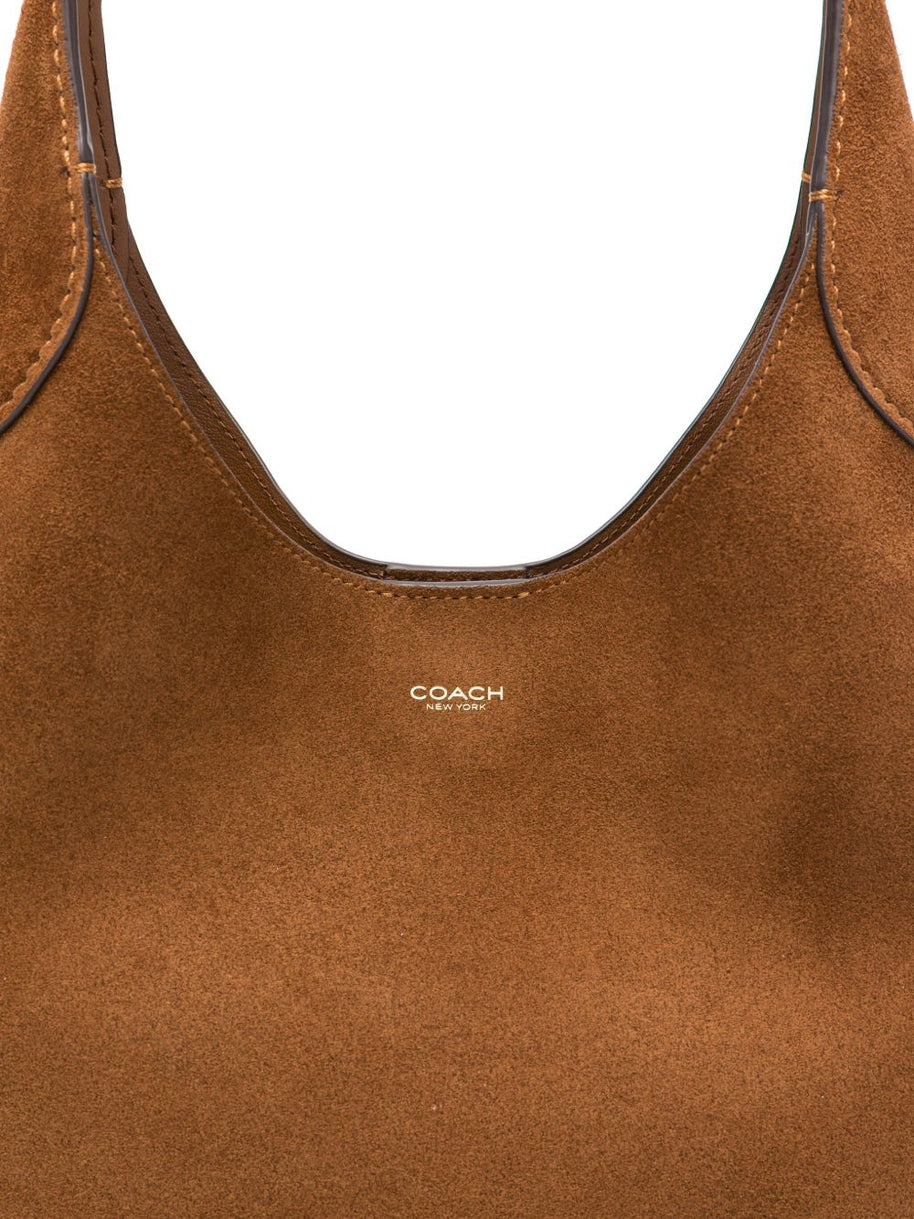 Coach Brooklyn 28 Suede Leather Hobo Bag - Leather Brown