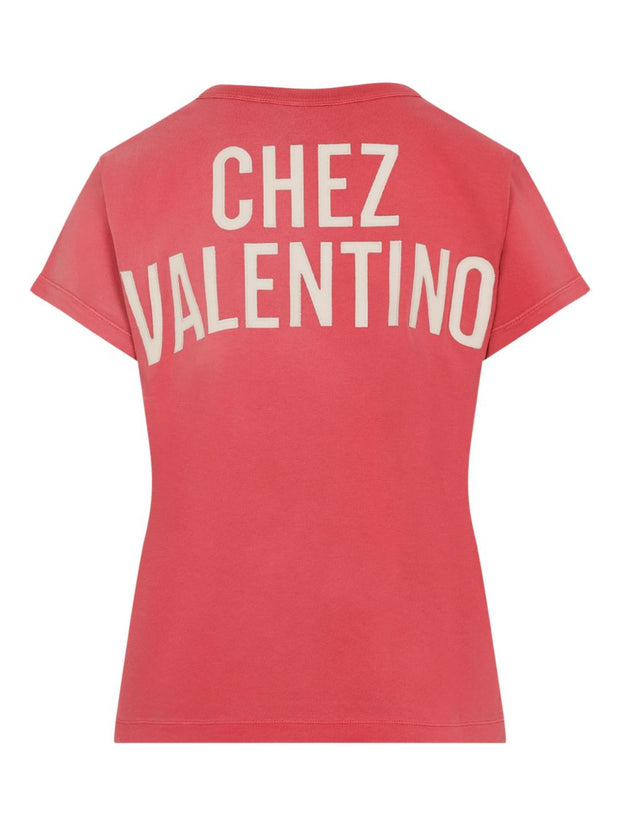Valentino Printed Cotton T-shirt - Red