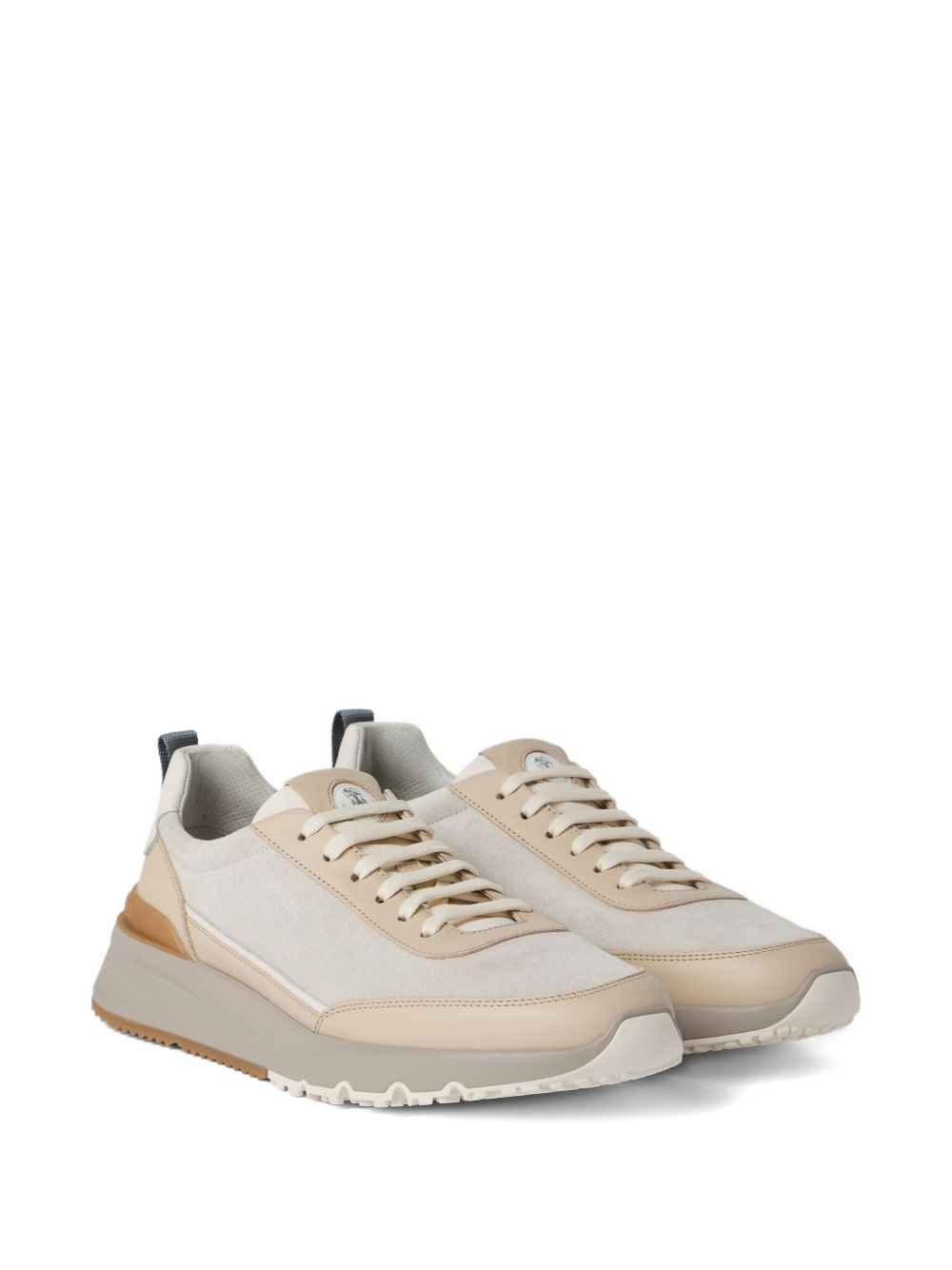 Brunello Cucinelli Washed Suede And Semi-polished Calfskin Runners