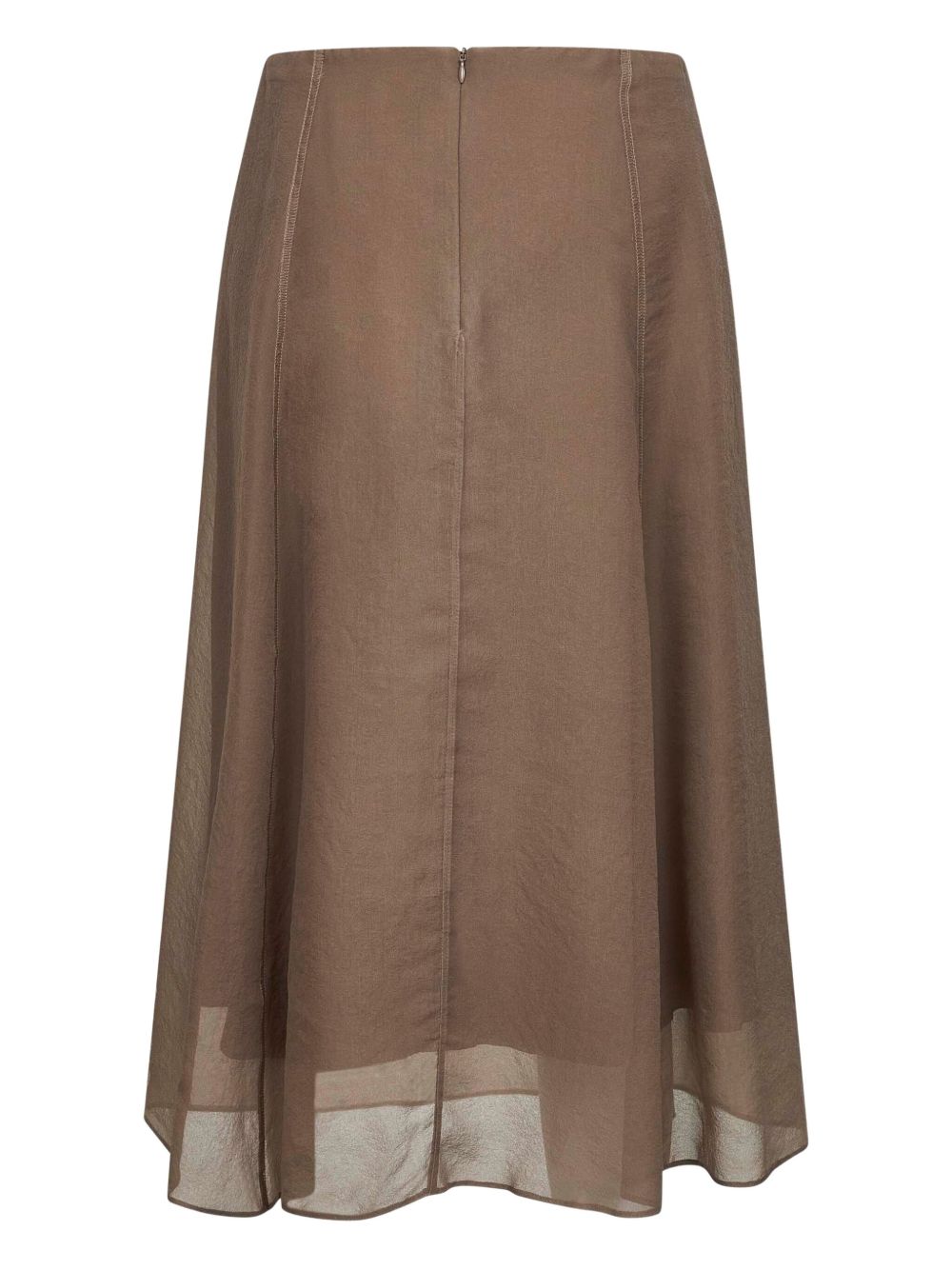 Brunello Cucinelli Stitching-detail A-line Midi Skirt