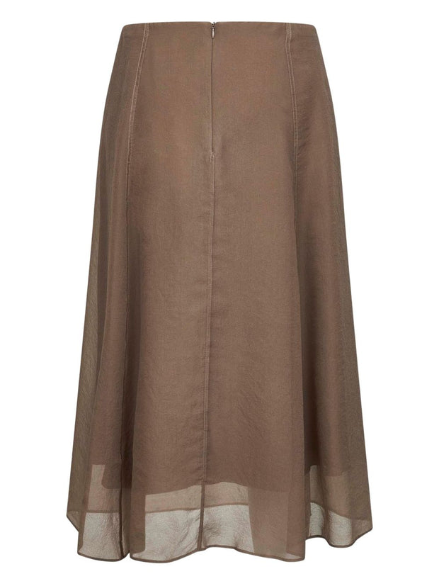Brunello Cucinelli Stitching-detail A-line Midi Skirt