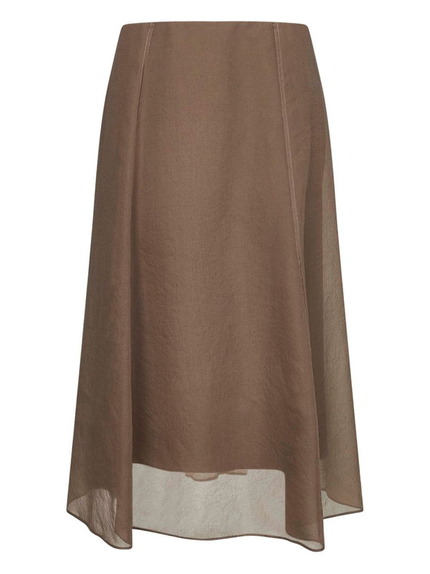 Brunello Cucinelli Stitching-detail A-line Midi Skirt