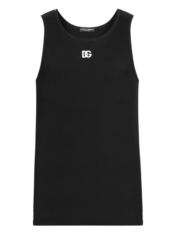 Dolce & Gabbana Logo Cotton Tank Top - Black