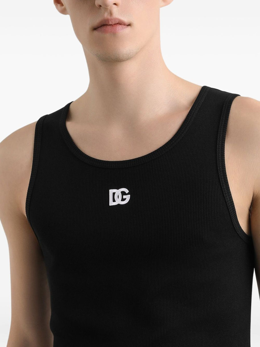 Dolce & Gabbana Logo Cotton Tank Top - Black