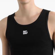 Dolce & Gabbana Logo Cotton Tank Top - Black