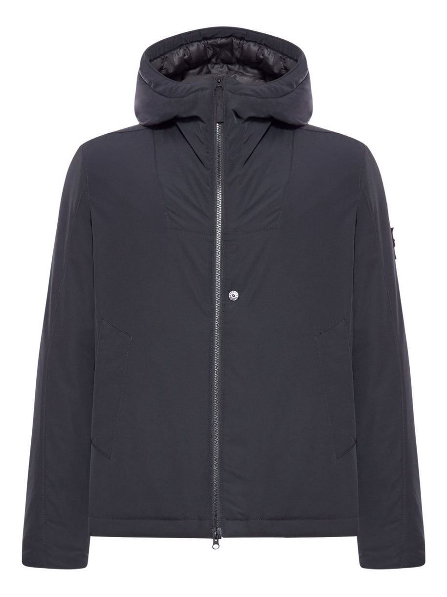 Stone Island Hooded Windbreaker - Black