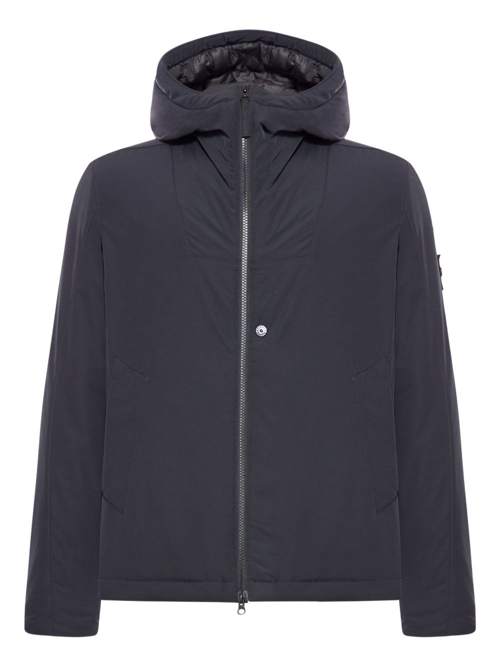 Stone Island Hooded Windbreaker - Black