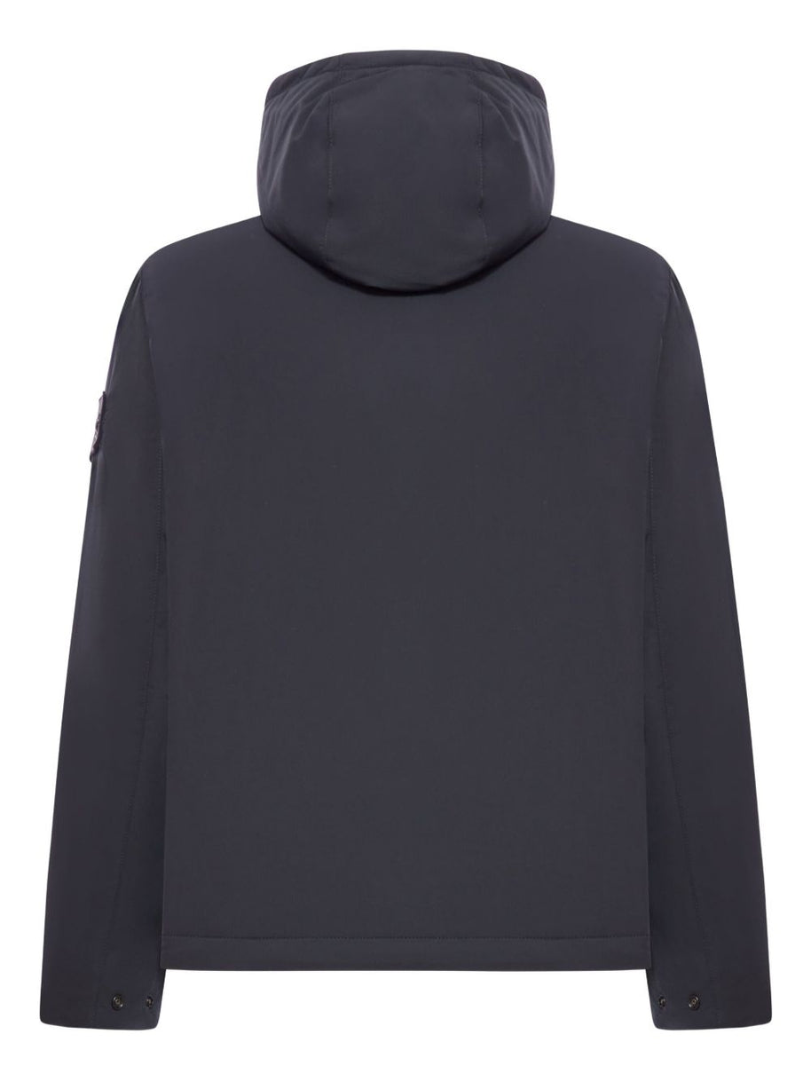 Stone Island Hooded Windbreaker - Black