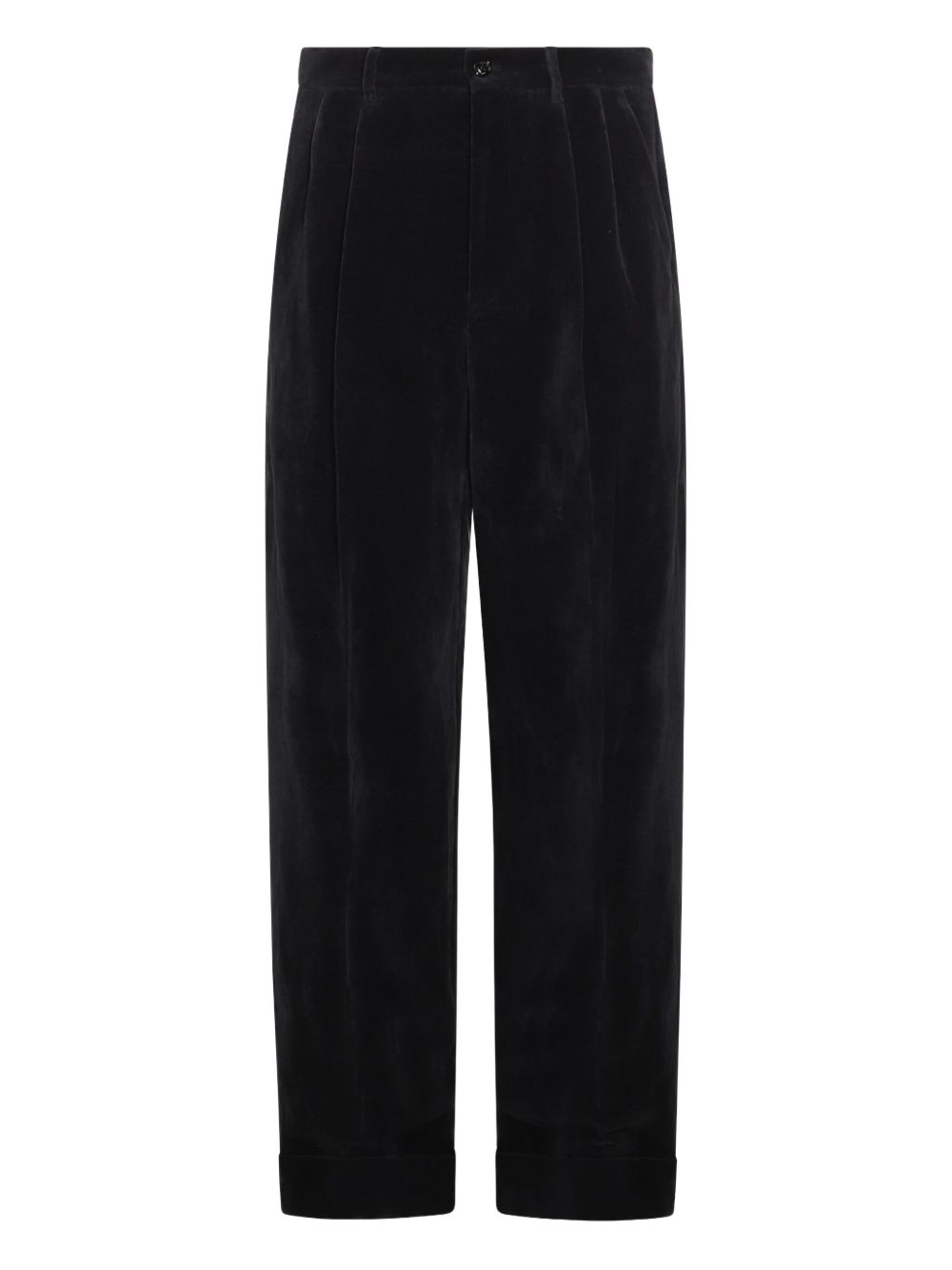 Valentino Cotton And Linen Blend Trousers - Blue