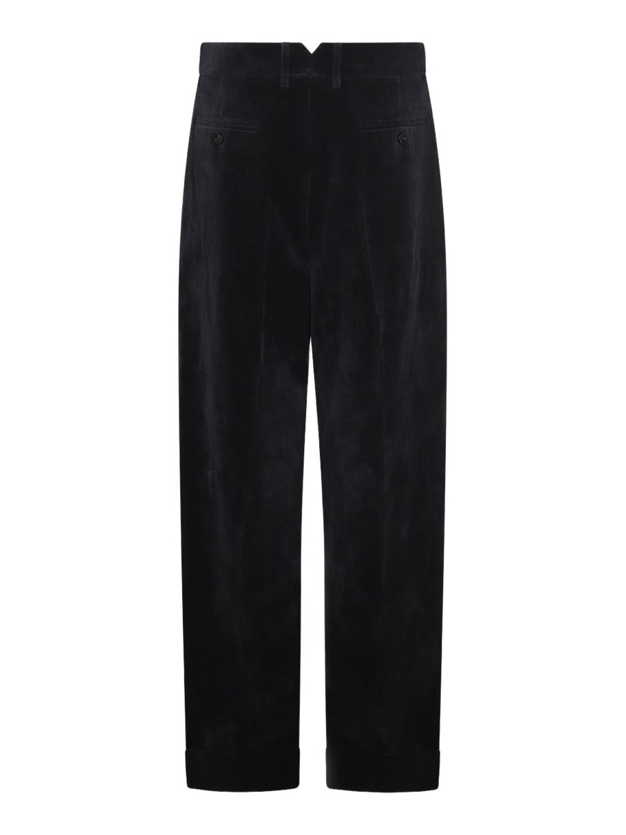 Valentino Cotton And Linen Blend Trousers - Blue
