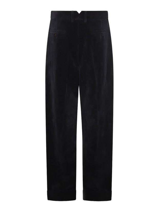Valentino Cotton And Linen Blend Trousers - Blue