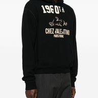 Valentino Chez Valentino Cotton Hoodie - Black