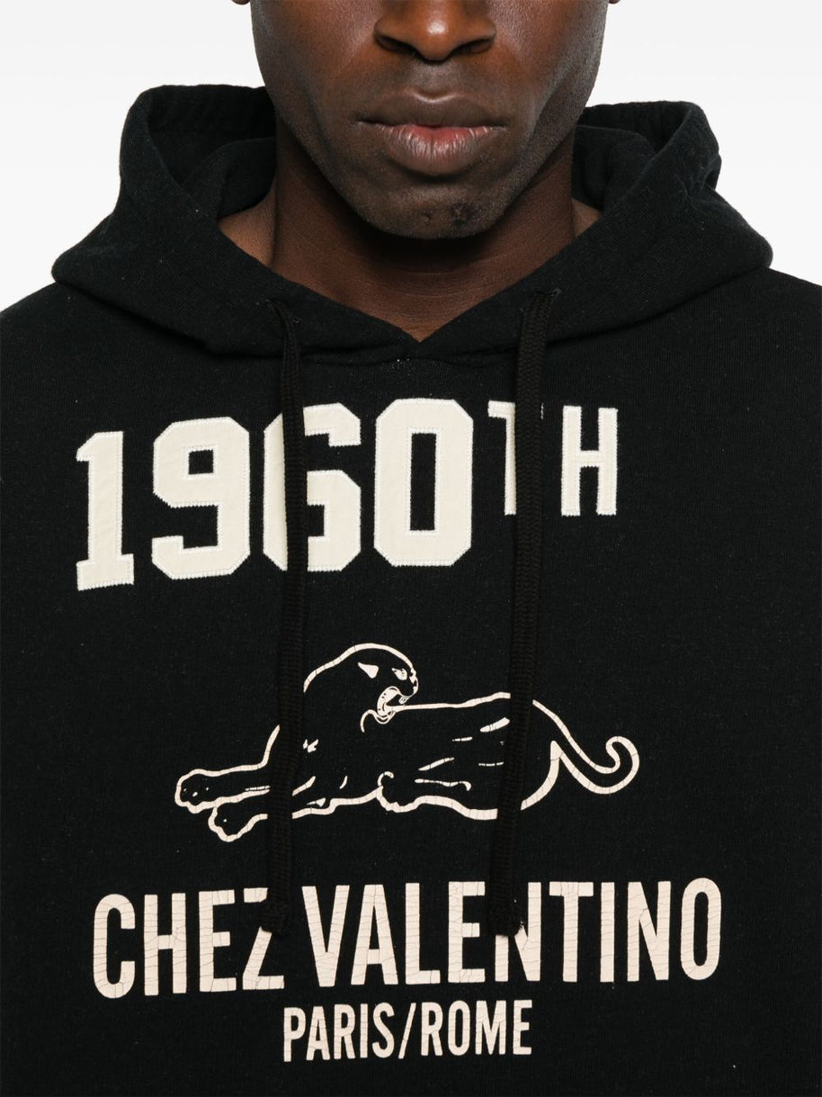 Valentino Chez Valentino Cotton Hoodie - Black