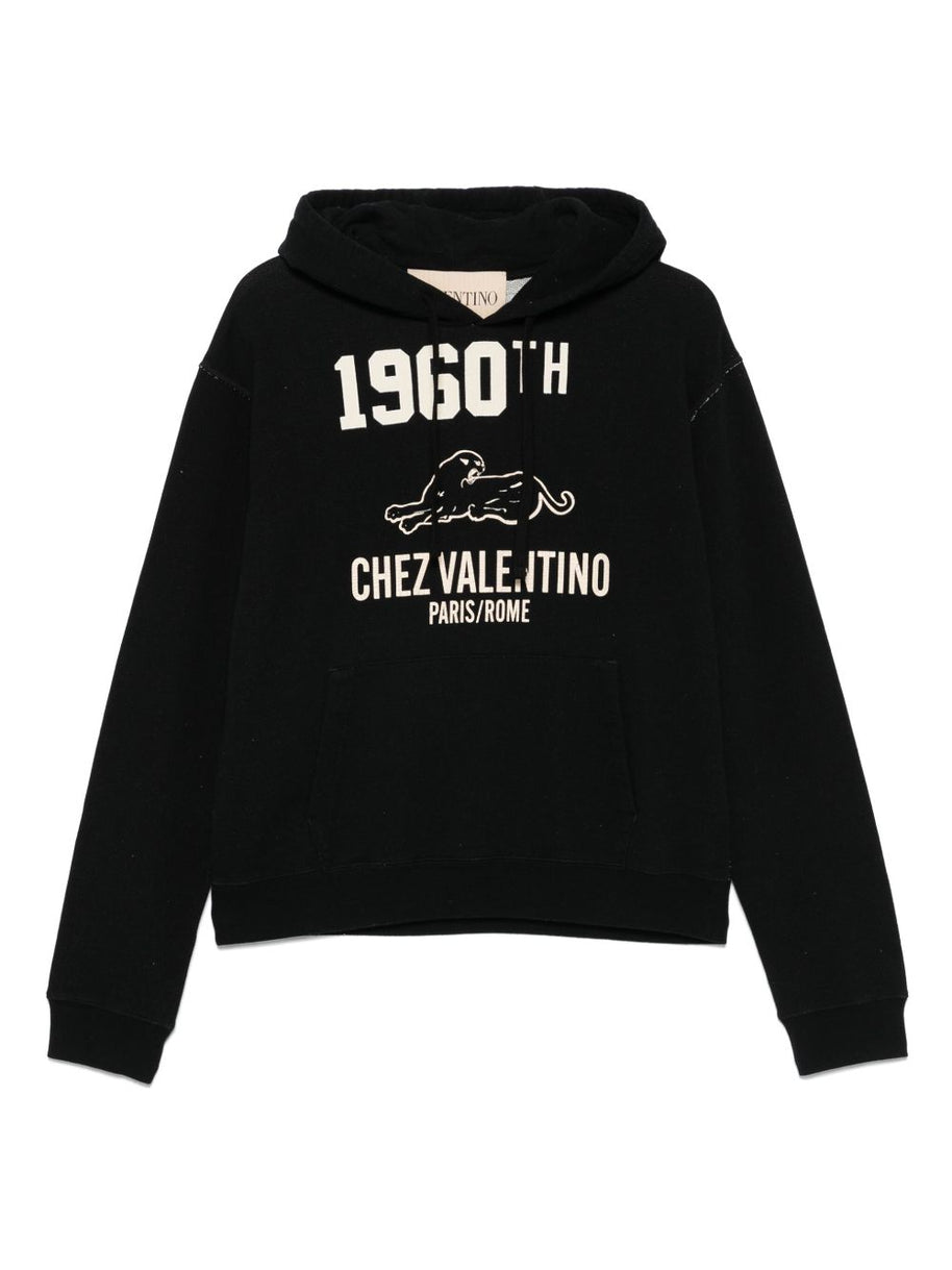 Valentino Chez Valentino Cotton Hoodie - Black