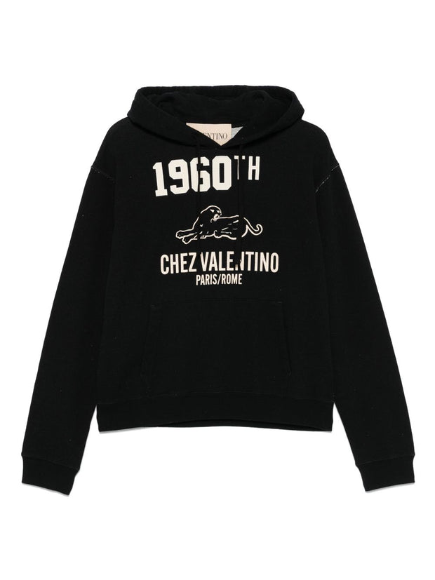 Valentino Chez Valentino Cotton Hoodie - Black