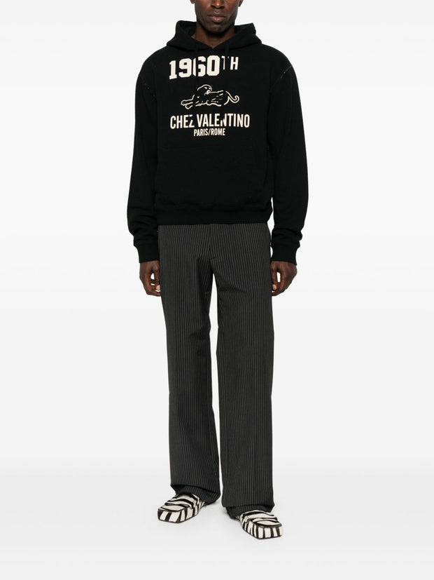 Valentino Chez Valentino Cotton Hoodie - Black