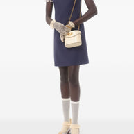 Valentino Short Embroidered Crepe Couture Dress