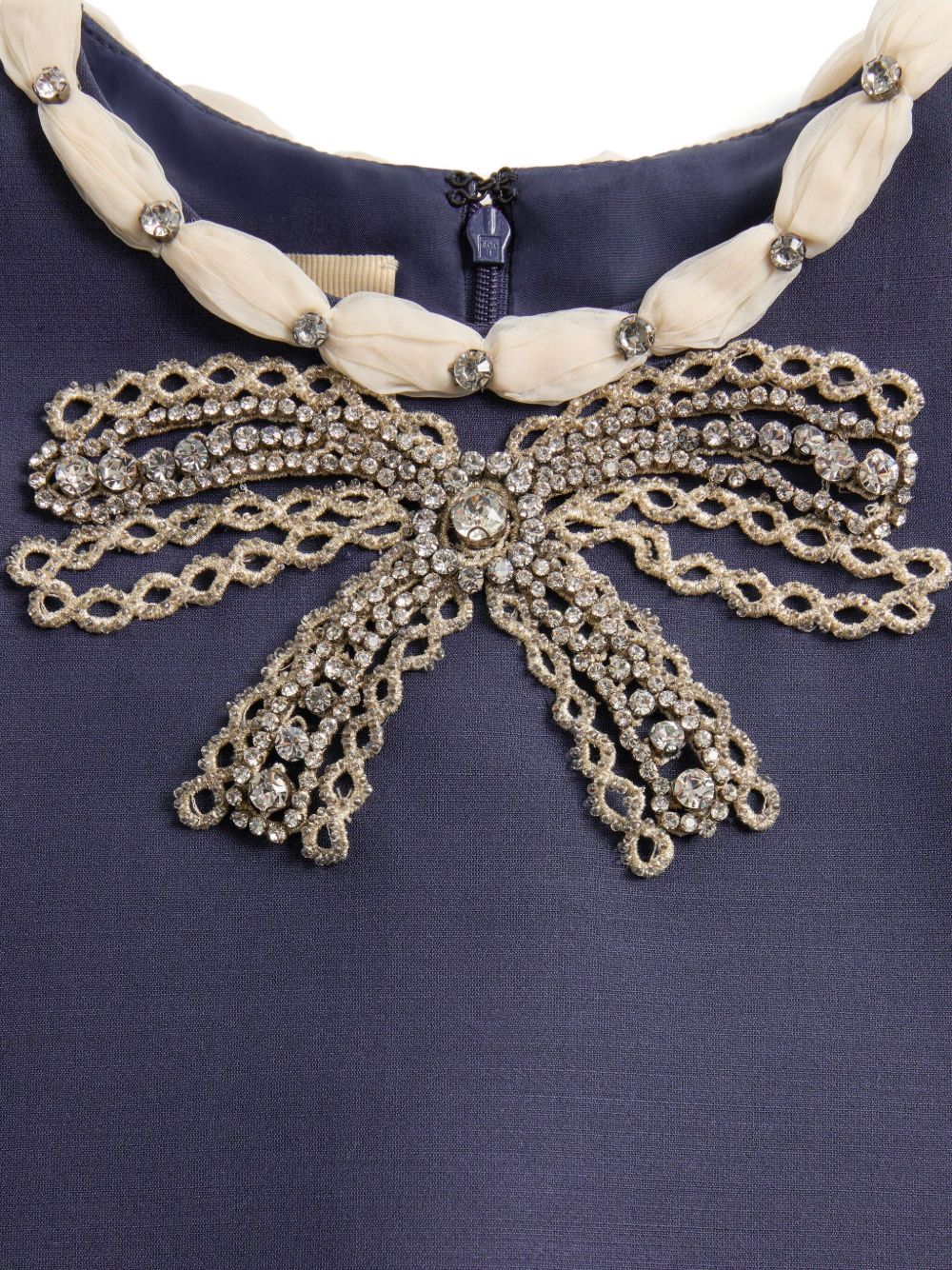 Valentino Short Embroidered Crepe Couture Dress