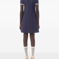 Valentino Short Embroidered Crepe Couture Dress