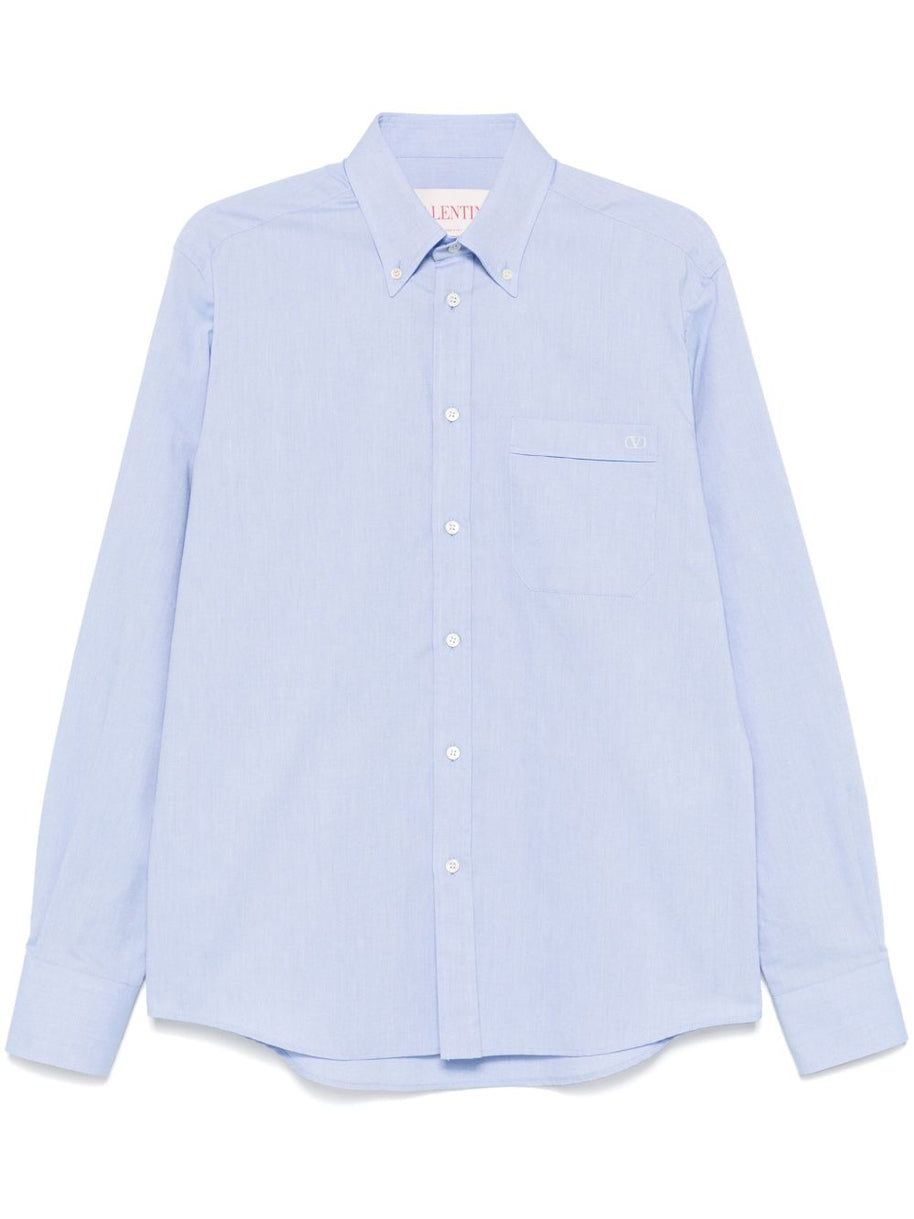 Valentino VLogo Signature Cotton Shirt - Clear Blue